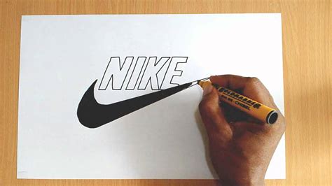 hoe teken je het nike logo|Nike logo drawing guide.